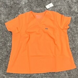 FIGS Catarina One-Pocket Scrub Top Medical Uniform Orange Size 4XL
